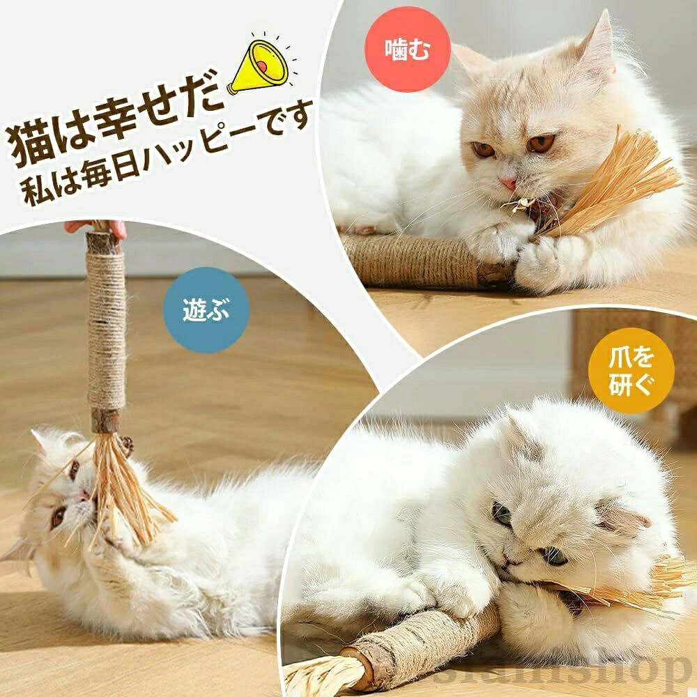 1本入り 猫歯ぎしり棒 天然木 安全 健康 安心 歯磨き ねこおもちゃ 一人遊び 猫噛...