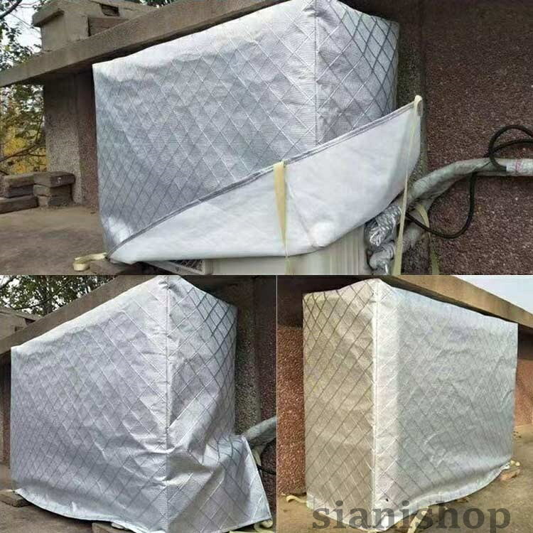 エアコン室外機カバー 雨風 撥水加工 アルミ箔素材 室外機 エアコン 被せるだけ 防水 UVカット 防塵 断熱 屋外 日焼け 全9サイズ 劣化防止 厚手 劣化 負担軽減 おすすめ sianishop-10047248 Siani サンプル画像2