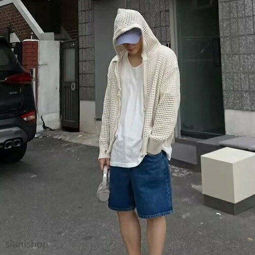 Collaboration - メンズ服 長袖 メッシュ パーカー フード付き おしゃれ 透け感 かっこいい 韓国 春 秋 トレンド シンプル モード系 アウター 春夏 トップス 黒 白 シック 大き ランニング 運動