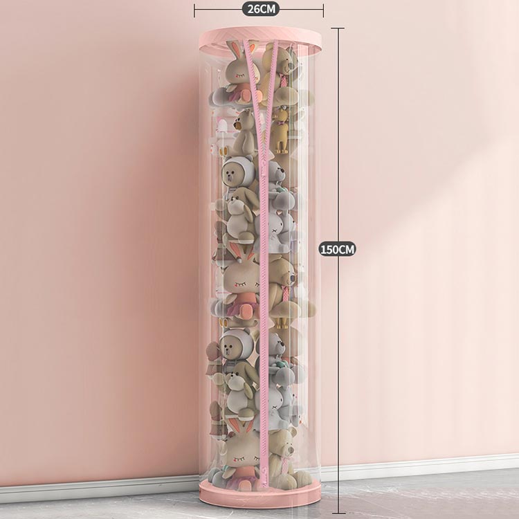 高さ12 ぬいぐるみ収納 ぬいぐるみ収納桶 直径26cm ぬいぐるみ収納ボックス ジッパー付き ファスナー付き ケース [2]