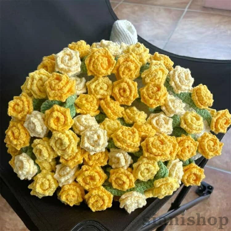 かぎ針編みキット 花束ブランケット 手作り バラの花束のブランケット キット フラ...