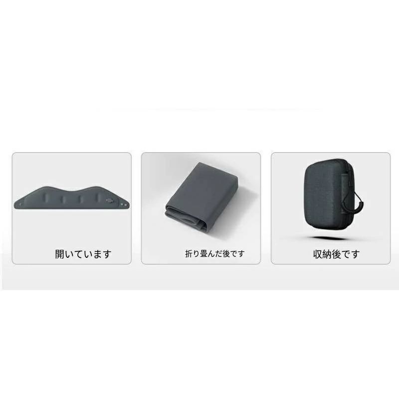 Sianiの枕 まくら ネックピロー U型枕 ポータブル インフレータブル U字型枕 押して膨らませる 自動膨張 手圧エアポンプ式 膨張 手押し 旅行用枕 TPUインフレータブル 機内 車内 安 保健 飛行機｜アングル3