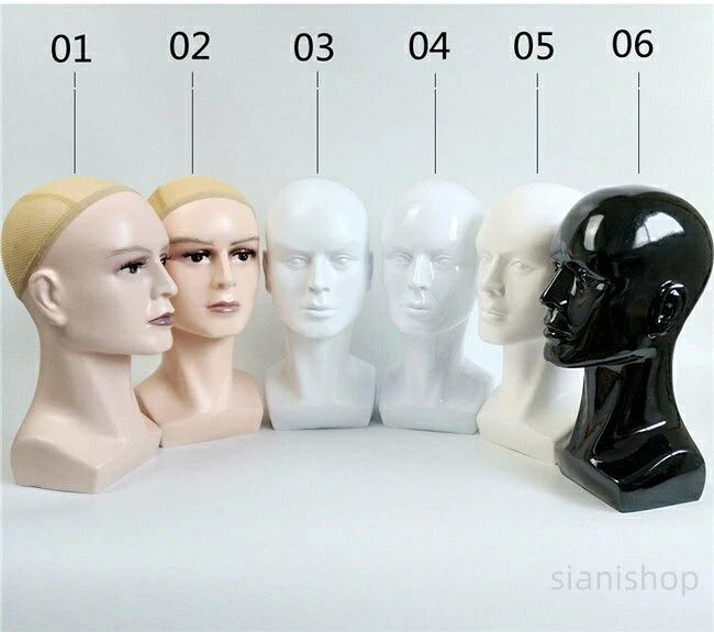 8色展開リアル ヘッドマネキン 頭部 ウィッグスタンド マネキン ヘッド カツラ 理...