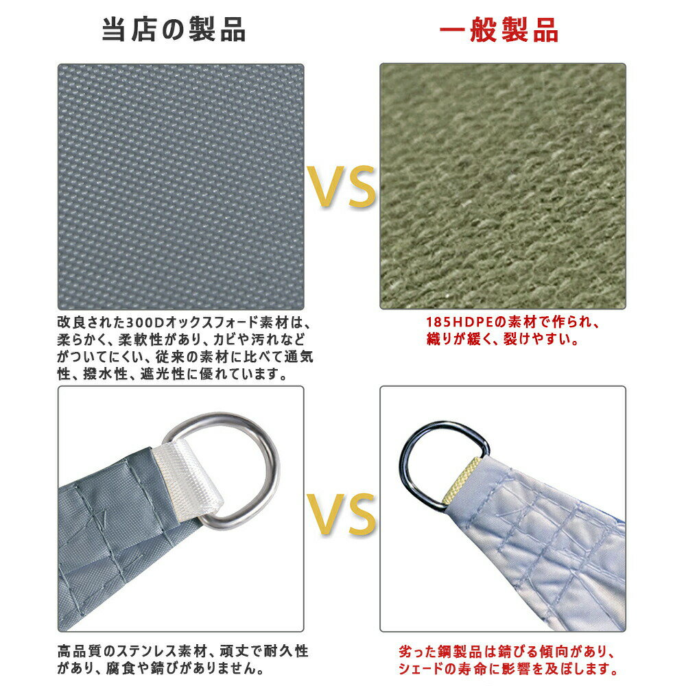 サンシェード 日よけ シェード 目隠し 日除け UVカット 紫外線 遮光 雨よけ 撥水加...