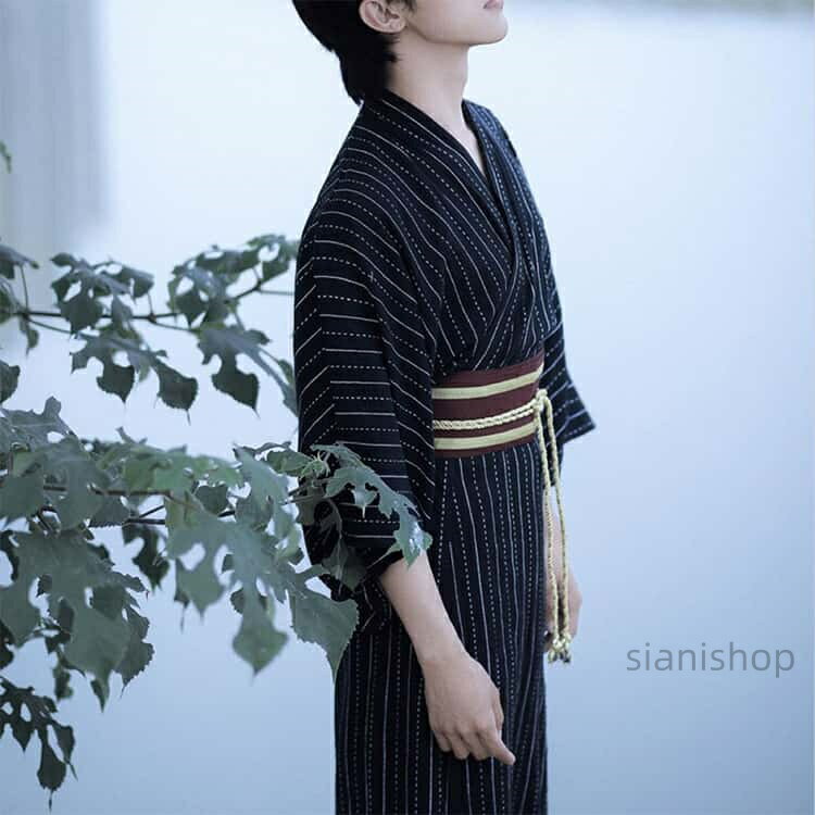 浴衣 メンズ浴衣セット メンズ 帯 帯付き モダン レトロ セット 無地 柄 SET 黒 紳士 和服 男性 下駄 ゆかた 男 男性用 夏服 縞 白 シンプル 甚平 紺 おしゃれ 浴衣セット