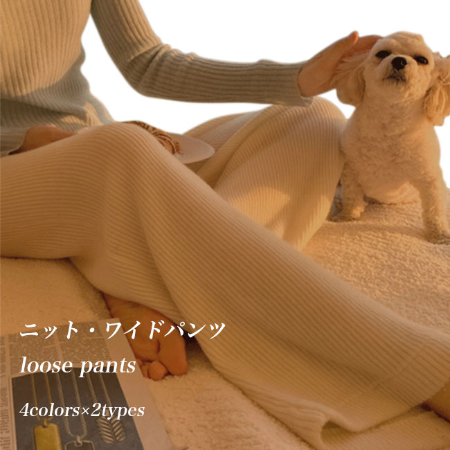 ワイドパンツニットレディースイージ...