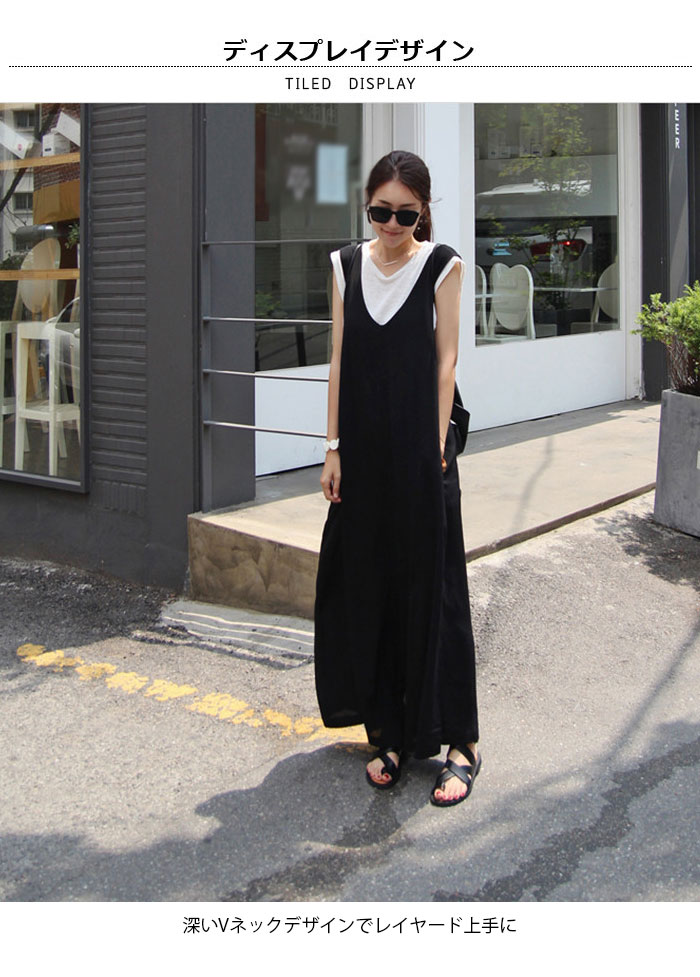 Sianiの【送料無料】サロペットパンツ レディース オールインワン オーバーオール ワイドパンツ ガウチョパンツ 綿麻パンツ リネンパンツ 九分丈パンツ 夏服 普段着 ブラック カジュアル ルーズ ハイウェスト 通勤 エレガント 夏新作｜アングル2