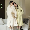 ルームウェア ワンピース 部屋着 もこもこ レディース 着る毛布 フード付き ふわもこ 厚手 無地 冬 前開き 大きいポケット長袖 体型カバー ゆったり 温活 ...