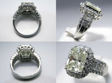 Pt900★リング 指輪◇ダイヤモンド6.012ct(M/SI-2) ダイヤモンド2.00ct●17号◆ソーティング付き【中古】/I268/24800