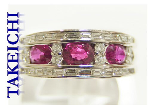 【中古】Pt900★リング指輪ルビ...