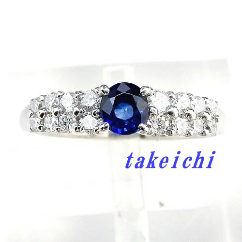 Pt900 ★リング サファイア0.46ct ◇ダイヤモンド0.40ct ●12.5号【中古】/10020817