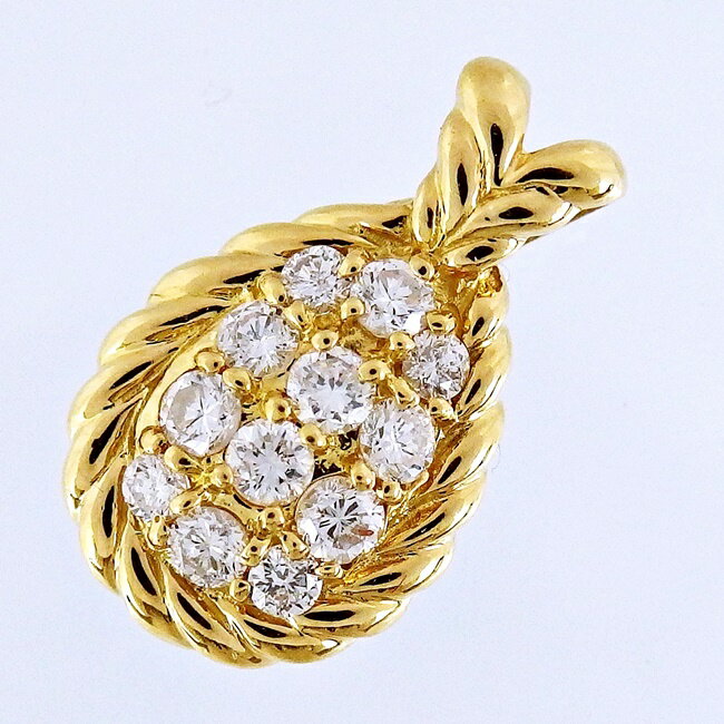 K18YG ★トップ イエローゴールド ◇ダイヤモンド0.50ct ロープデザイン 【中古】 /10024298