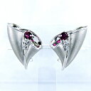 Pt900 ★プラチナ イヤリング ルビー0.48ct/0.46ct 7月誕生石 ◇ダイヤモンド0.04ct/0.04ct 4月誕生石 プレゼント ギフトに【中...
