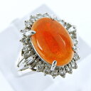 Pt900 ★リング 指輪 ファイヤーオパール1.81ct 10月誕生石 ◇ダイヤモンド0.34ct ●12号 【中古】 /e8471 /10003121