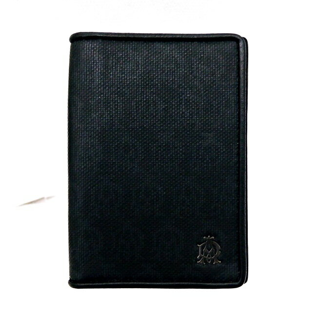 【ダンヒル】塩ビ/型押し牛革★カードケース 黒*箱付き【中古・美品】/mD277