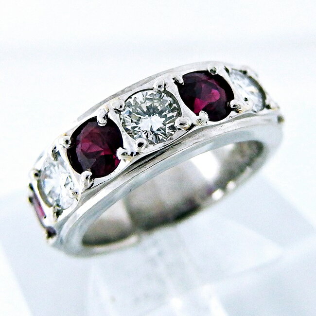 【中古】Pt900★リングルビー1...