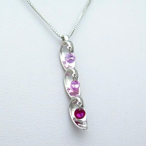 【中古】K18WG★ネックレスルビ...