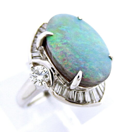 Pt900 プラチナ 指輪 ★リング ブラックオパール5.91ct ダイヤモンド1.16ct 11-号 人気 ■鑑別書付き【中古】 /10019647 Pt900 プラチナ 指輪 ★リング ブラックオパール5.91ct ダイヤモンド1.16ct 11-号 人気 ■鑑別書付き【中古】 /10019647