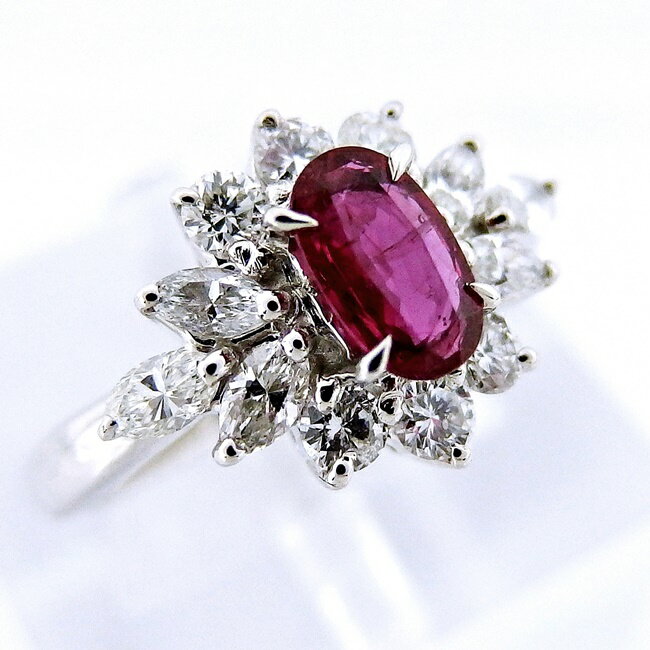 【中古】Pt850★リング指輪ルビ...