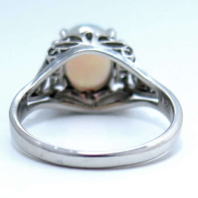 【楽天市場】Pt900 ★リング 指輪 ホワイトオパール1.26ct 10月誕生石 ダイヤモンド0.073ct【中古】 /s22097：質