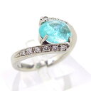 Pt900★プラチナ リング 指輪 パライバトルマリン2.16ct ダイヤモンド0.17ct●11号 ◆鑑別書付き【中古】“/s20662(4)