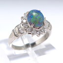 Pt900 プラチナ リング 指輪 オパール6.910ct ダイヤモンド0.850ct 19号 おしゃれ 普段使い 可愛い ギフト【中古】/10024718