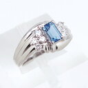 Pt900 ★プラチナ リング 指輪 天然ベリル アクアマリン0.600ct 9月 ◇ダイヤモンド0.300ct 4月 ●9号 ◆鑑別書付き【中古】/10022794(4)