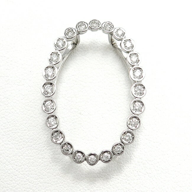 K18WG ★ ホワイトゴールド ペンダントトップ ◇ダイヤモンド0.500ct 4月誕生石【中古】/s21513/10005609