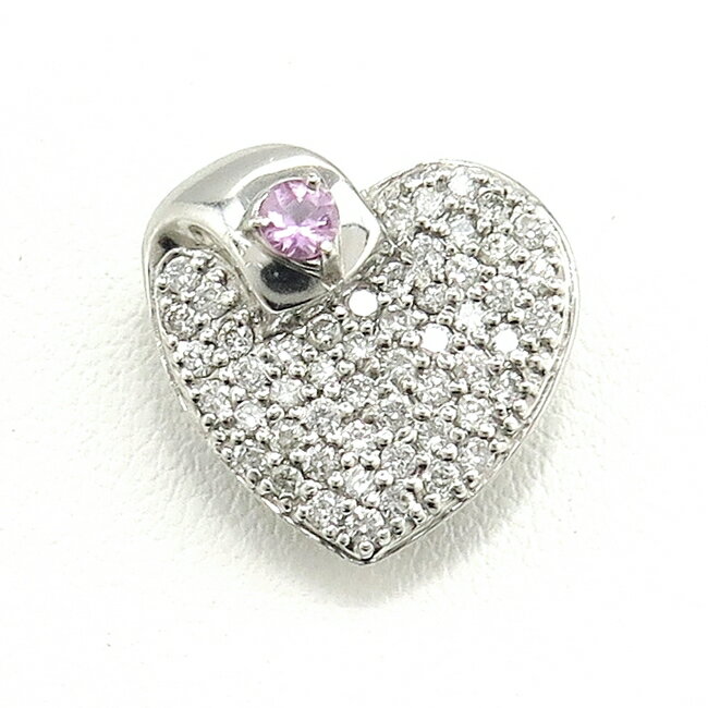Pt900 ★ プラチナ ペンダントトップ ピンクサファイア 9月誕生石 ◇ダイヤモンド 4月誕生石【中古】/10020663