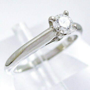 【カルティエ】Pt950 ★リング 指輪 ダイヤモンド 0.19ct ソリテール◇D/VVS−2/Ex 立爪 ●#45 5号【中古・新品仕上げ】/mH260/25579 10000091