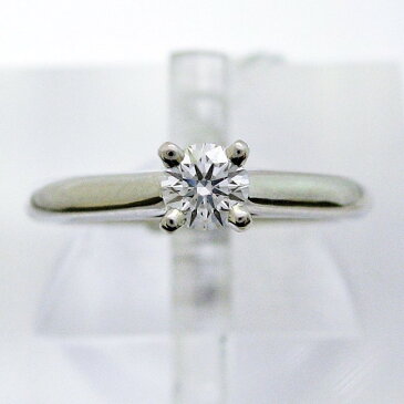 【カルティエ】Pt950 ★リング 指輪 ダイヤモンド 0.19ct ソリテール◇D/VVS−2/Ex 立爪 ●#45 5号【中古・新品仕上げ】/mH260/25579 10000091