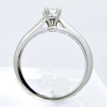 【カルティエ】Pt950 ★リング 指輪 ダイヤモンド 0.19ct ソリテール◇D/VVS−2/Ex 立爪 ●#45 5号【中古・新品仕上げ】/mH260/25579 10000091