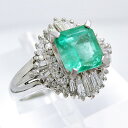 Pt900 ★リング エメラルド1.20ct 5月誕生石◇ダイヤ0.50ct ●10.5号 ◆ソーティング付【中古】 /e8268 10003089(4)