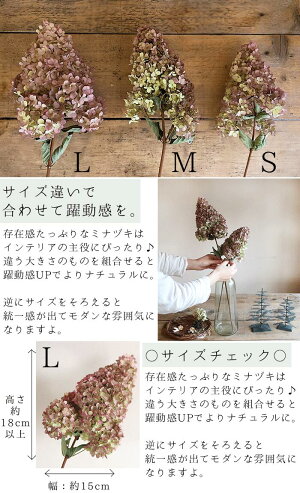 【Lサイズ】アジサイミナヅキ枝付きオータムフレイズ/あじさいピラミッドアジサイノリウツギ/国産ドライフラワー花材リース手作り材料素材ナチュラルインテリア