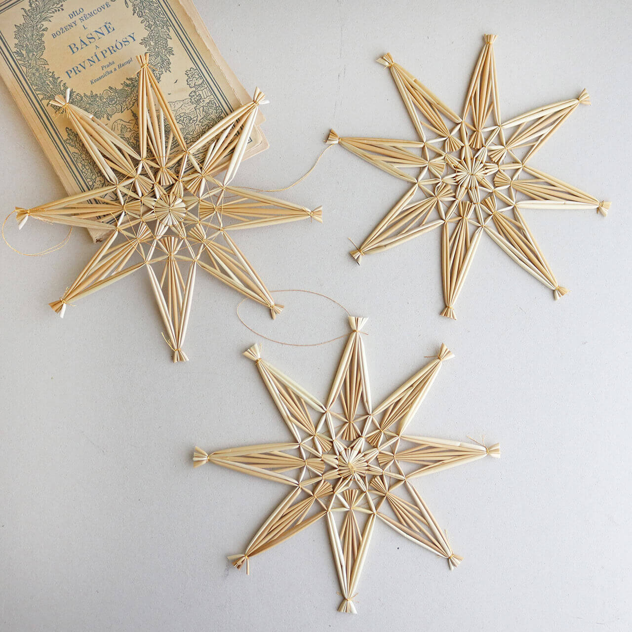 クリスマスを優しく彩る ストローオーナメント 3枚入 / ヒンメリ ストローオーナメント クリスマス飾り 北欧 クリスマスツリー 大きい おしゃれ 壁掛け モビールのサムネイル