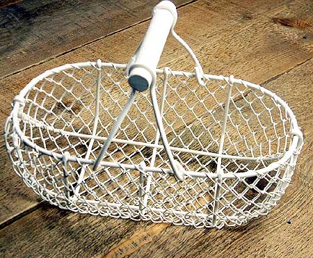 ワンハンドルワイヤーバスケットホワイトB