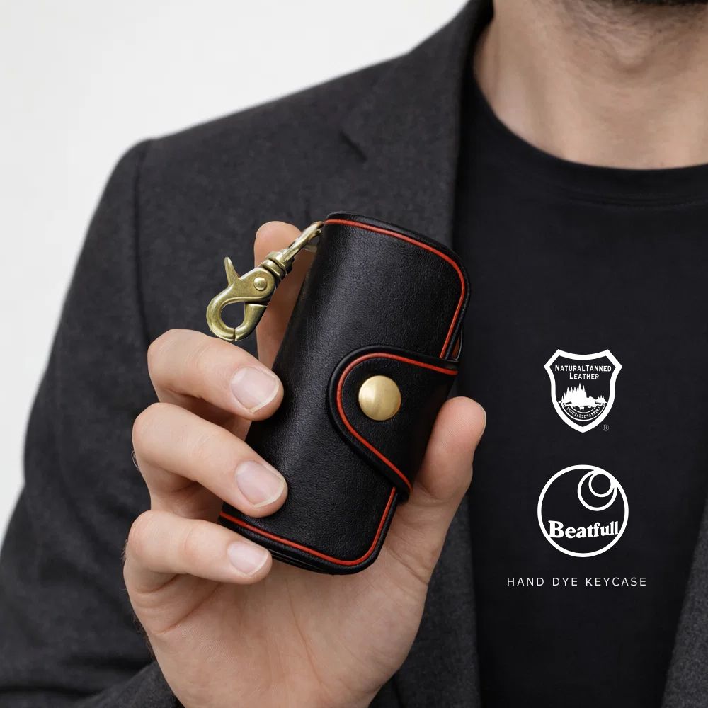  キーケース キーホルダー スマートキーケース メンズ レディース 人気 ブランド Beatfull ビートフルレザーワークス ハンドダイ キーケース 日本製 国産 牛革 革 レザー キーリング 革小物 キーグッズ スマートキー シンプル かっこいい レザーキーケース