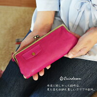 財布レディースがま口がま口財布がまぐちがま口長財布長財布レディースがま口送料無料キュイールデソンペンサーレ他収納ブランド人気牛革製財布皮革レザー可愛いかわいいお洒落オシャレ学生本革小銭入れが大きく開く長財布