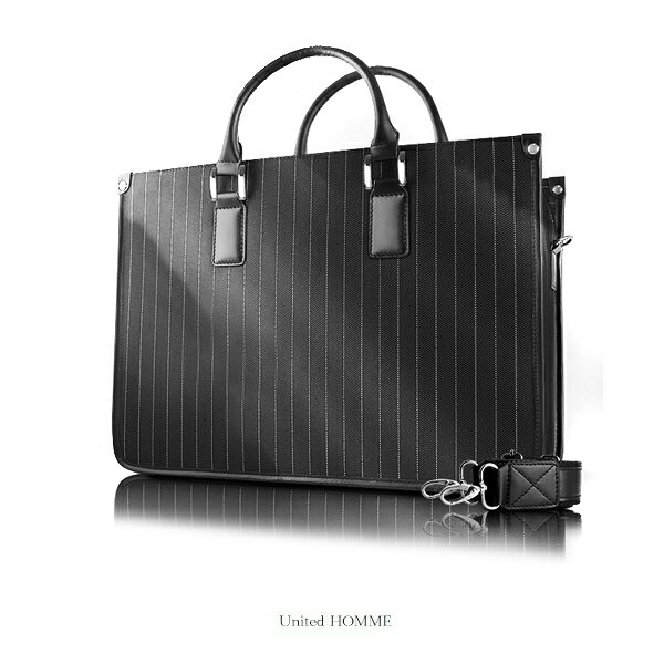 ビジネスバッグ メンズ United HOMME 硬質素材の2層式ストライプ2WAYビジネスバック【メンズ】【ユナイテッドオム】UH-2012 バレンタイン