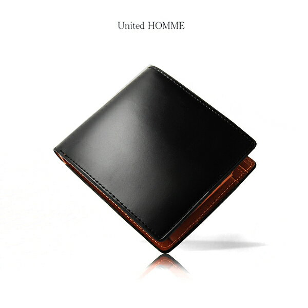 財布 二つ折り財布 メンズ【United HOMME -PRESIDENT-】高級馬革コードバン×牛革【短財布】【メンズ】【革】【レザー】【送料無料】【ユナイテッドオム】【さいふ 財布 ウォレット wallet/saifu 】【Fa_3/4_7】1032 バレンタイン