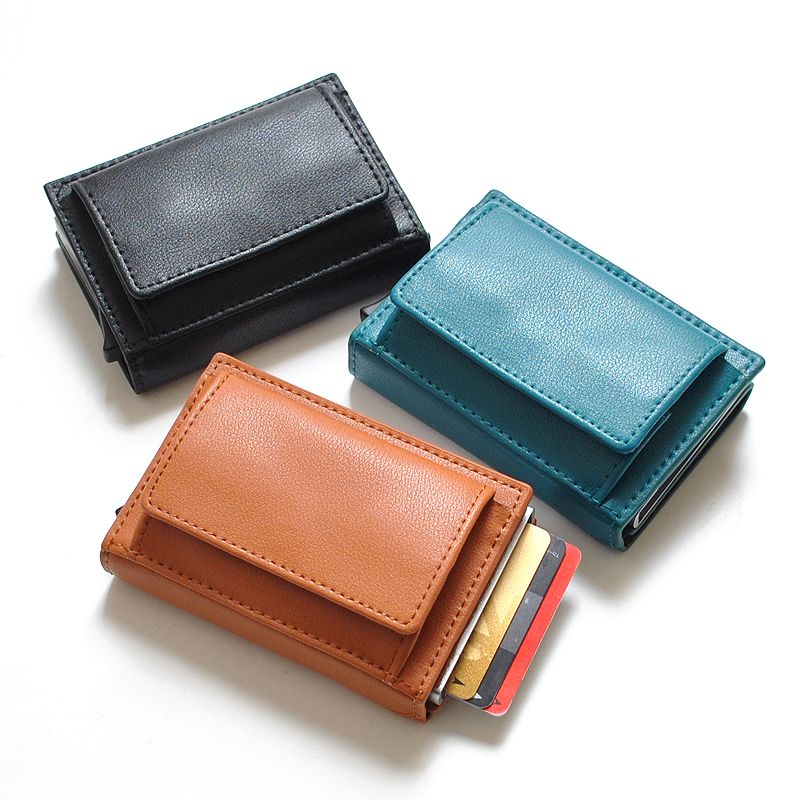 ミニ財布 本革 牛革 レディース メンズ コンパクト財布 磁気防止 RFID カードケース ボックス型小銭入れ 大容量 小さい財布 札入れ マグネット開閉 キャメル ブラック ブルーグリーン プレゼント ギフト 母の日 父の日 敬老の日