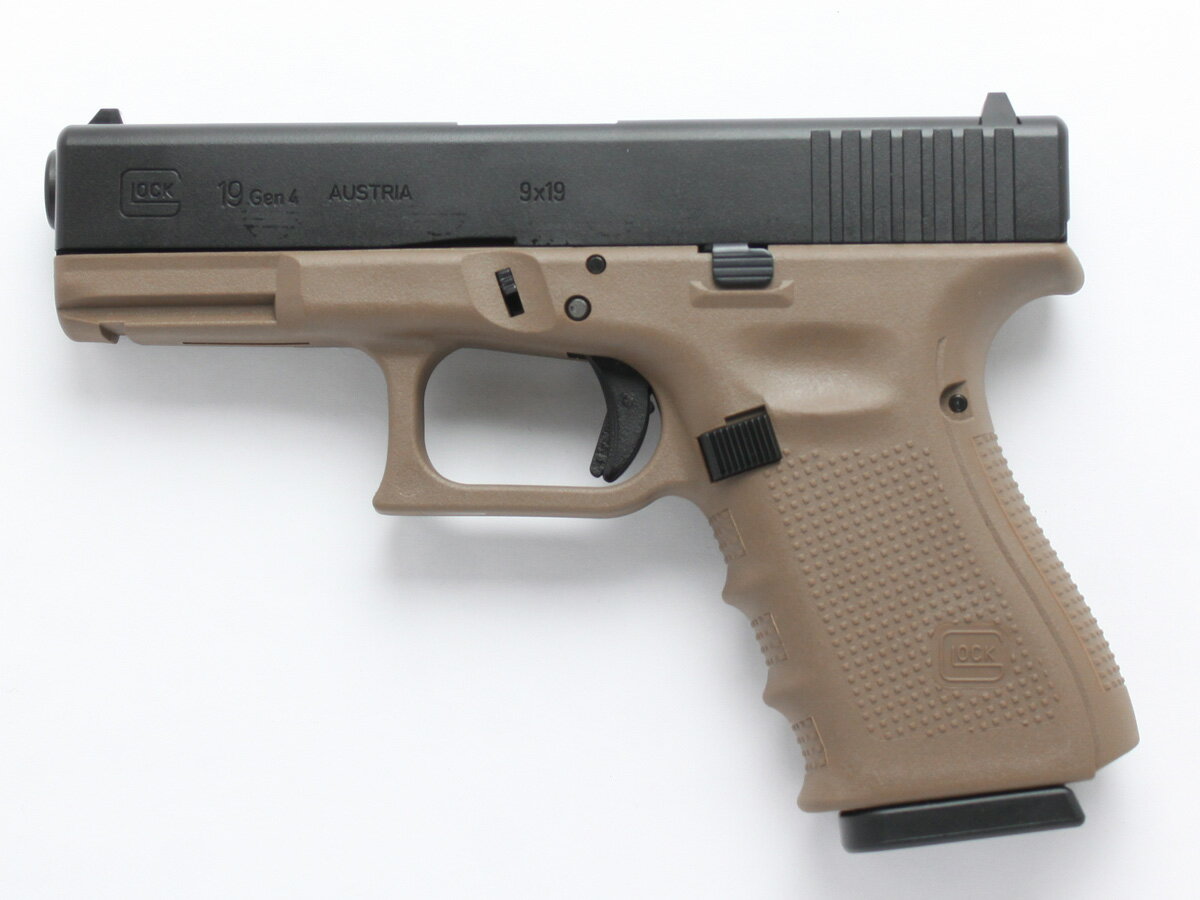 サイドアームズカスタム 東京マルイ Glock19 Gen4 USAリアル刻印フレームカスタム FDE