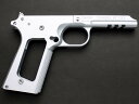 サイドアームズ タニオ・コバレールドフレーム Kimber新型アドレス刻印入りカスタム チェッカー センターグルーブあり セラコートシルバー仕様