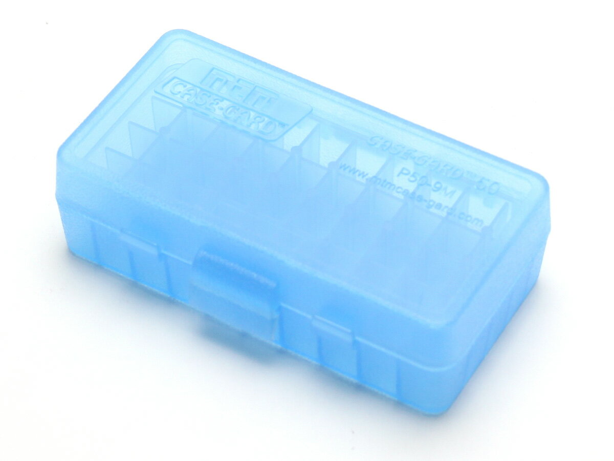 MTM ハンドガンアモボックス P50-9M クリアブルー