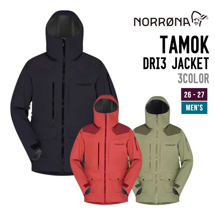 NORRONA ノローナ 26-27 TAMOK DRI3 JACKET M'S スノーボード スキー