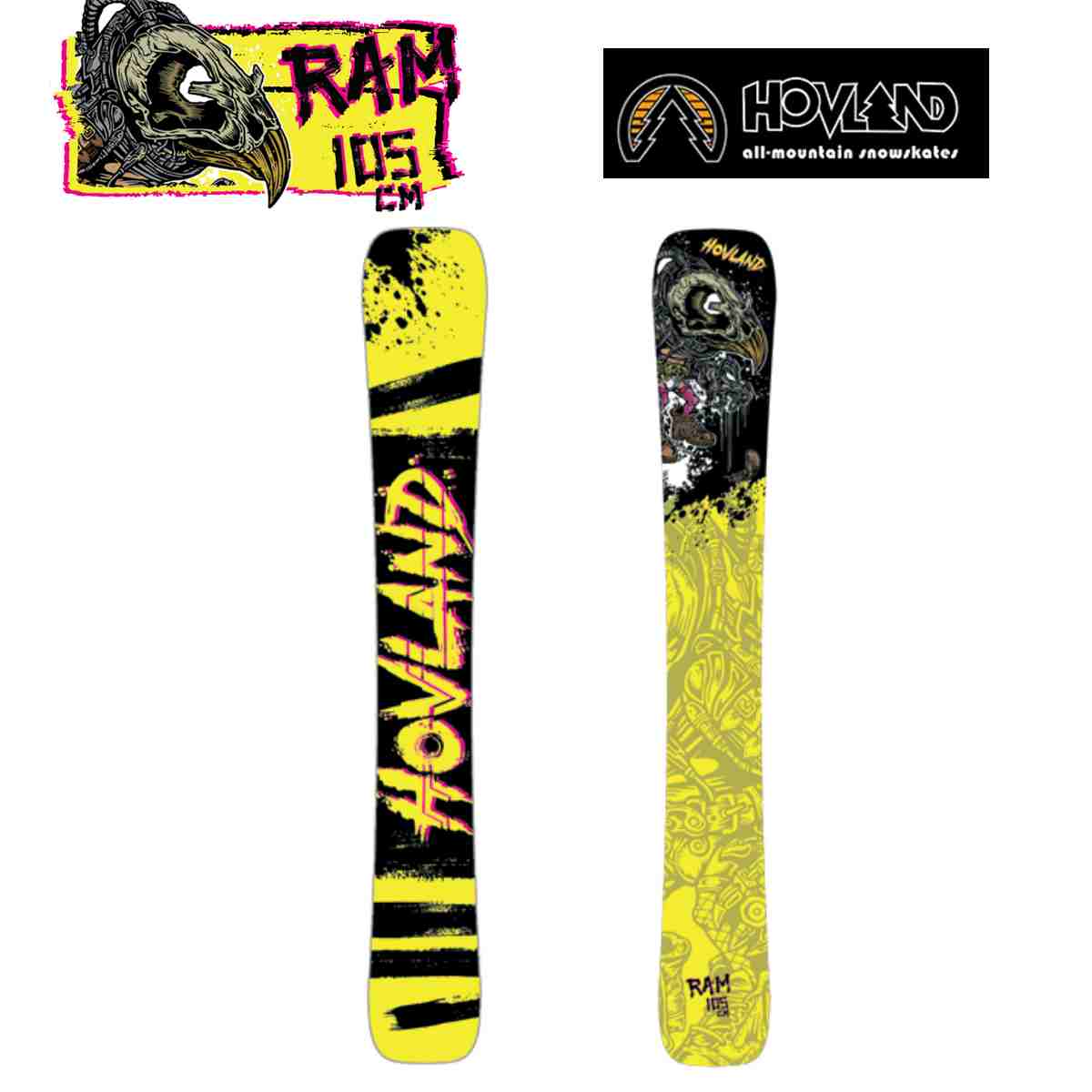 22−23モデル Ram Sub DECK(SKI部分）のみ 105cmHOVLAND SNOWSKATE オールラウンドモデルホブランド スノースケート ラム サブデッキのみ 国内正規品 おまけ付