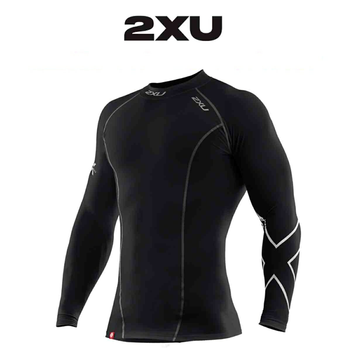 Rakuten - 2XU COMPRESSION TOP 加圧ウェア 疲労回復 Mサイズ（胸囲96-104cm）ツータイムユーコンプレッショントップ国内正規品ブラック ツータイムズユー 2XU COMPRESSION L/S TOP ランニング サポートギア メンズ 縫い目フラット 送料無料 紫外線防止upf50+、吸汗速乾