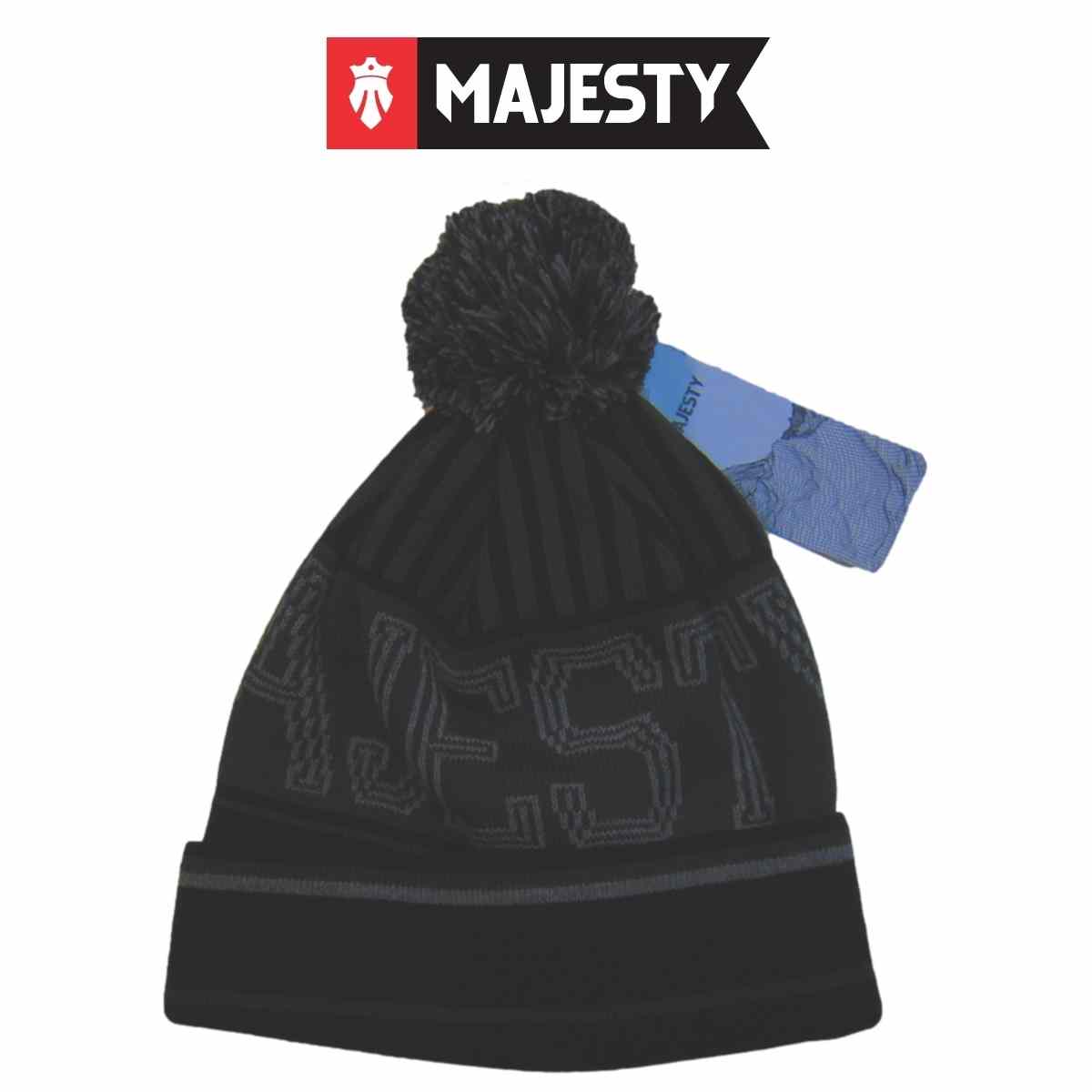 Majestyskis Sibi Beanie graphiteマジェスティ スキー エスアイビーアイビーニー2022/23国内正規品 2022/2023 FREE SKIボンボン付きニット帽