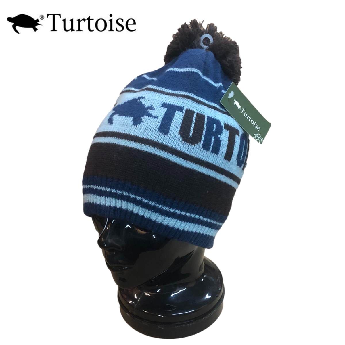 TURTOISE タータス ボンボン付きニット帽 BEANIE SURF'N　FREESKI