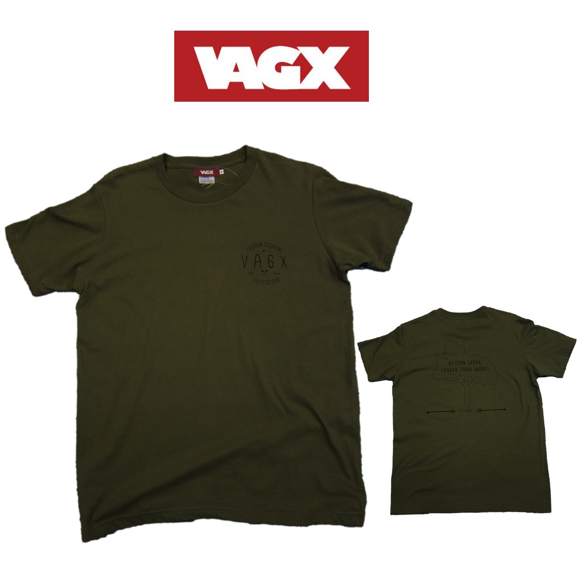 VAGX 半袖 Tree Tee シャツ Olive M寸ベグス ツリー Tシャツ オリーブグラトリ 山本純士 使用国内正規品 グラウンドトリック